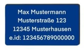 Drohnen Schild Kennzeichnung E-ID Für UAV Luftraum graviert aus Kunststoff (Blau)