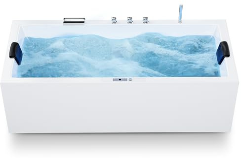 AQUADE Whirlpоol Badewanne 200x90 cm Acryl Badewanne Modell: ULM Badеwanne Komplettset Wellness Badеwanne- Wählen Sie Ihre perfekte Wanne/Whirlpоol: Basic, Classic, Air-Relax, Lux