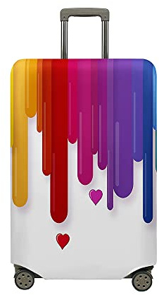 Highdi Kofferhülle, Elastisch Reise Kofferschutzhülle Reisekoffer Koffer Schutzhülle, 3D Regenbogen Kofferhülle Kofferschutzhülle, Kratzfest Kofferschutz (Regenbogen 8,XL (29-32 Zoll))