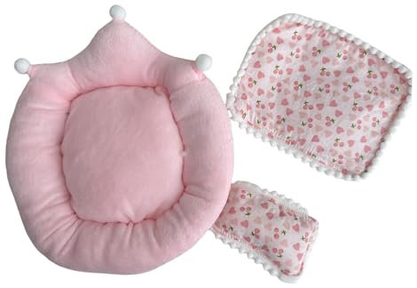 Generic Puppenbettwäsche-Zubehör-Set, Lernspielzeug, Rollenspiel-Matratzen-Set für 6-Zoll-Puppen, Rosa