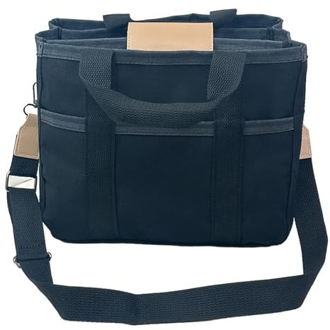 Canvas-Einkaufstasche - Taschen Kinder Reisetasche Tragbare Laptoptasche | Multifunktionale Einkaufstasche mit verstellbarem Schultergurt Segeltuchwindeltasche, Windeltasche, Brottasche, Schwarz