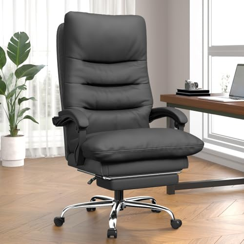naspaluro Reclining Executive Office Chair – Ergonomic Chair with Footrest