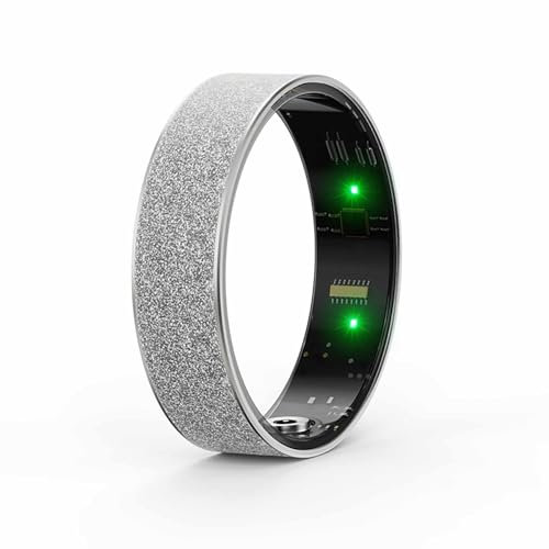 LXIXMQWT Compatibile con Android e iOS Smart Ring Cardiofrequenzimetro Monitoraggio del Sonno Pedometro Anello Sanitario Non È Richiesto Alcun Abbonamento All'app(Silver,9#)