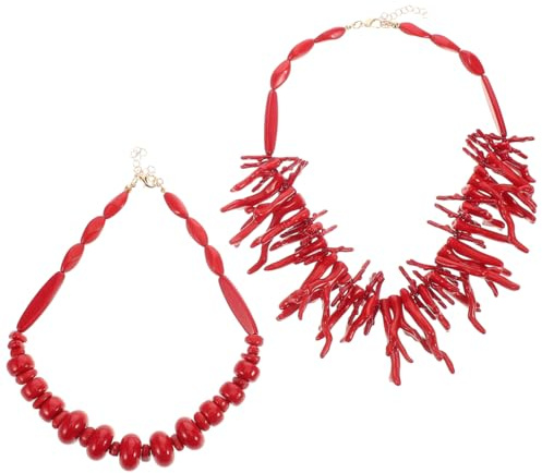 Holibanna Collar Bohemio De Cuentas Grandes Rojo Coral Gargantilla Ligera Diseño Exagerado Para Mujer Accesorio Versátil Para Playa Fiesta Y Viajes