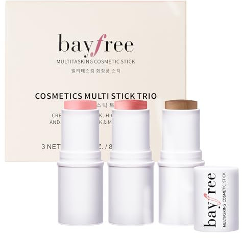 bayfree 3 PCS Makeup Cream Contour Stick Set, Illuminante Viso & Blush & Bronzer Stick, Effetto Naturale Opaco o Lucido, Lunga Durata, Multiuso per Ogni Tipo di Pelle