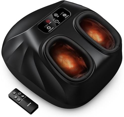 RENPHO Foot Massager with Heat, Electric Shiatsu Kneading Foot Massager with Wireless Control, Relieve Plantar Fasciitis and Tired Muscles, Gifts for Women Man, Fits Men Size Up to 14
