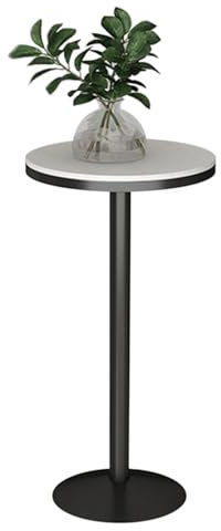 Aioneer Bistrotisch Für Draußen, Rund, Hoher Tisch Mit Schwarzen Beinen Und Sockel, Frühstücksbartisch Aus Marmor, Kleiner Couchtisch, Nachttisch, Couchtisch, Höhe 75 cm, 95 cm, One Color-Height 95cm