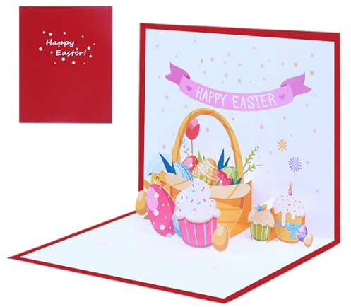 Sghtil Ostergrußkarte, Osterkarten | 3D POP-UP Grußkarte Ostern, Zubehör für Feier, Frühlingserinnerungen, Urlaubspostkarten für die Osterferien