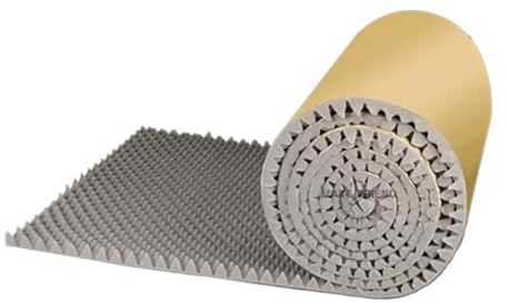 ZWCSHUU Akustik-Paneele Make Friend Akustikschaumstoff, Selbstklebende Schalldämmplatten in Eierform, Dichte for Studio-, KTV- und Büro-Wandpaneele, 1 Stück, 50 x 200 cm(Gray,2cm)