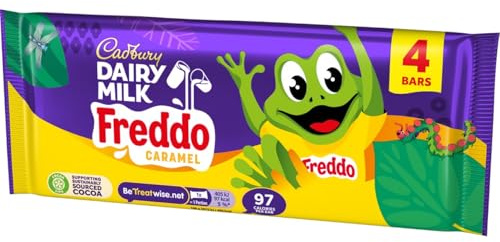 Cadbury Dairy Milk Freddo Caramel Chocolate Bar, Bitesize Treats, 4 x 100 g Bars (Pack of 1) | 400 g