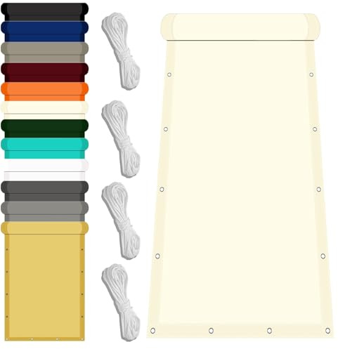 Tenda a Vela Impermeabile Rettangolare 1.7 x 3.4 m Protezione UV Tenda a Vela per Esterno Inclusa Corda Fissa Tenda a vela per esterno per Giardino Balcone Piscina, Beige