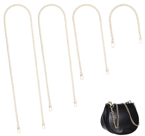 4 Stück 120 100 60 40 cm Taschenkette Gold Wallet Chain Taschengurt Schmal Kette Gold Taschenzubehör Trageriemen Taschenherstellung Goldkette Schultergurt Schulterriemen für Taschen Damen Handtaschen