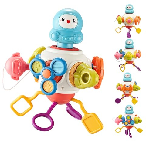 AMFUN Motorikwürfel Baby 6 12 18 Monate, 8 in 1 Montessori Spielzeug, Montessori UFO Cube ab 1 2 3 Jahr Jungen Mädchen Geburtstag Geschenke