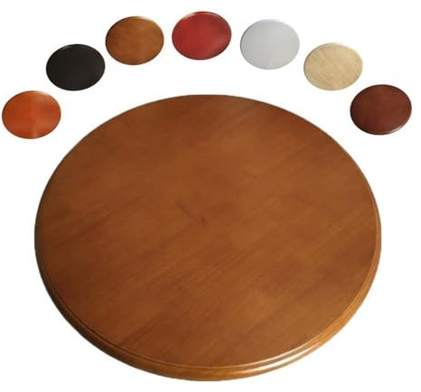Plateau de service rotatif robuste de 101,6 cm, plateau tournant Lazy Susan, plateau rond en bois pour dessus de table, grand format de 100 cm, marron clair, parfait pour les repas et les