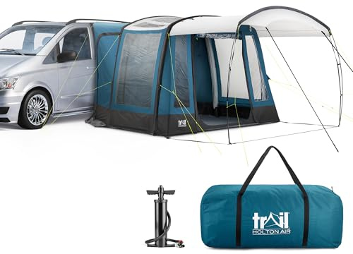 Trail Holton Air Driveaway Awning for Campervans & MPVs, Fitting Height 180cm-210cm, Inflatable TPU Poles, Safety Purge Pump, PVC Skylights, Canopy, UPF50+, 5000mm Waterproof, L180cm x W300cm x H210cm