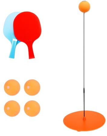 Tischtennistrainer Mit Elastischem Weichem Schaft, Tischtennisnetz Für Jeden Tisch, Höhenverstellbar, Mit 2 Schlägern Und 4 Übungsbällen, Kinder Erwachsener Home Entertainment Indoor Outdoor Spielen