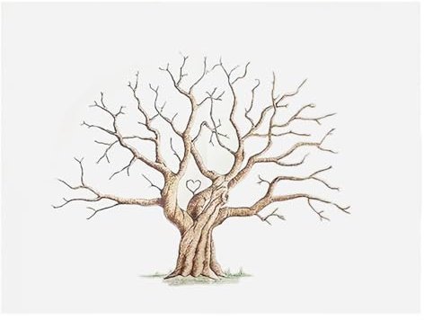 Arbre d'Empreintes Toile pour Mariage | Livre d'Invités pour Signature - Décoration Grand Mariage avec Toile Livre Empreintes et Signatures Familiales