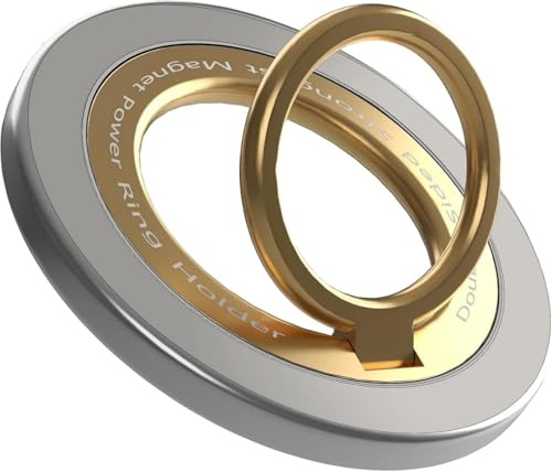 Magnetic Phone Ring Holder for Mag-Safe Popg Sockety -360 Rotating Phone Grip 【Two-Sided Magnetic】for iPhone 16 15 14 13 12 Pro/Pro Max/Plus/Mini, Others with Iron Plate (Silver)