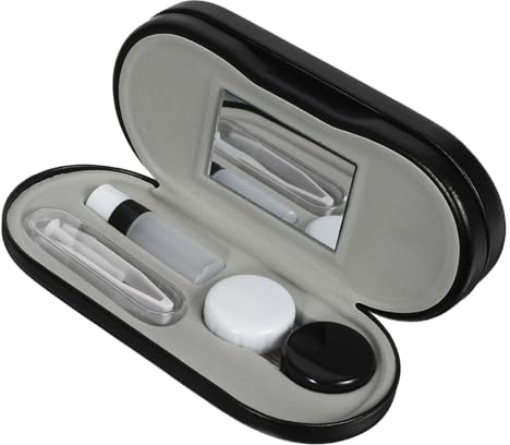 CLISPEED Estuche para Lentes de Contacto Estuche de Bolsillo para Lentes de Contacto Caja de Almacenamiento Pequeña de Viaje para Organizar y Maquillaje
