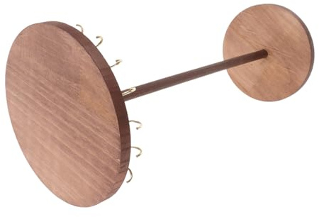 PACKOVE Espositore Gioielli in Legno Massello Rotondo Ganci | Collane e Bracciali, Smontabile e Portatile, per Fiere Artigianali e Boutique