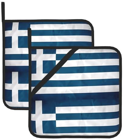 BROLEO Set di due pezzi con stampa bandiera greca, isolato, ispessito, impermeabile, facile da pulire