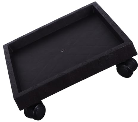 JOINPAYA Support à roulettes pour Pots De Fleurs Carré en Plastique Épais Plateau Anti-débordement Et Mobilité Facile pour Balcon Et Jardin Noir 30x30 Cm