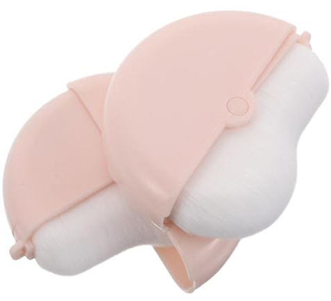 Healeved 2 St Roterbar Vågformad Foundationborste med Mjuka Borststrån och Hygieniskt Lock Ergonomisk Makeupborste för Flytande och Puderfoundation för Ansiktet och Resor