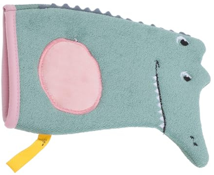 JOINPAYA Bain pour Bébé Vert Motif Animal Double Face Exfoliant Doux Éponge de Bain pour Garçon et Filles Accessoire de Toilette pour Tout-petits Quotidien