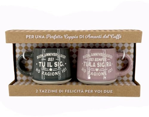 Tazzine da caffè personalizzate in scatola regalo - Anniversario Matrimonio