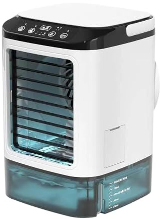Climatiseur Mobile - avec Ventilateur, Humidificateur et Fonction de Refroidissement, Clim Portative avec Réservoir d'eau grande capacité de 900 ml et bac à glaçons amélioré Pour Bureau, Chambre