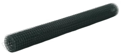 QJBSAVVA Grillage en Acier Galvanisé Plastifié PVC Vert 10x1,5 m - Grillage à Mailles Carrées 12x12 mm pour Clôture de Jardin, Enclos Poulailler et Volière d'Oiseaux