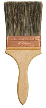 Brocha Profesional de cerdas puras ProDec de 4 Pulgadas para Pintar rápidamente con Pinturas de emulsión en Paredes y techos y como brocha para Salpicaduras de Yeso, 4 100mm