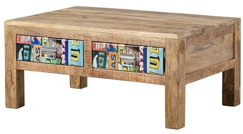 Couchtisch Mango mehrfarbig lackiert LOUNGE COLLECTION #11 | 90x60x40 cm (BxTxH) 30 kg Modern montiert vollmassiv