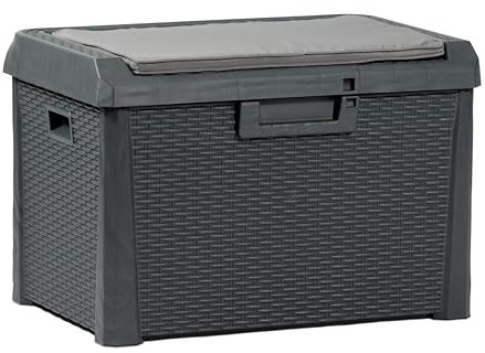 Toomax Compact Box Santorini Plus da Esterni, baule da 125 litri, colore antracite, dimensioni cm 73x50,5x49,5h.