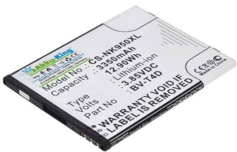 Akku-King Akku kompatibel mit Microsoft/Nokia BV-T4D - Li-Ion 3350mAh - für Lumia 950 XL, 950 XL Dual SIM, Cityman
