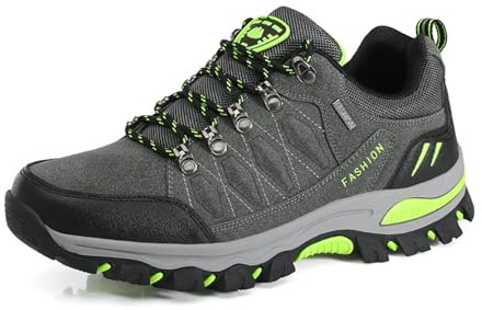 WOWEI Scarpe da Escursionismo Arrampicata Sportive All'aperto Traspiranti Trekking Sneakers da Donna Uomo,98018 Grigio,42 EU