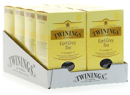 Twinings, Earl Grey Tea Sfuso, 8 Confezioni da 100g (800g Totali) | Miscela di Tè Neri con Aroma di Bergamotto, Gusto Morbido e Bilanciato