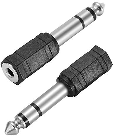 AHOAO Headphone Adapter 3.5mm Female to 6.35mm Male, 2 Pack Headphone Jack Stereo Audio Aux Adapter for Digital Piano, Keyboard, etc
