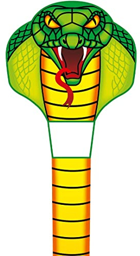 HQ Design Ecoline Emerald Cobra Kite Kinderdrachen Flugdrachen Einleiner Drachen zum steigen Lassen wenig Wind ab 5 Jahre 1000x67cm inkl. 17kp Polyesterschnur 25m auf Griff 2-6 Bft