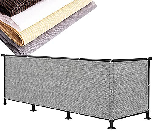 ERPENG Balkonverkleidung 1x7m Wind-und UV-Schutz Blende Windschutz Folie mit Kabelbindern,HDPE-Kunststoff für Balkongeländer, Terrasse & Garten, Grau