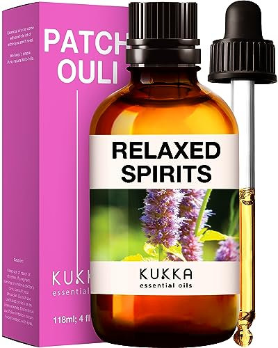 KUKKA Ätherische Patchouli-Öle – 118 ml – für Haar, Haut, Diffusor, Aromatherapie und Duft zur selbstgemachten Seifenherstellung