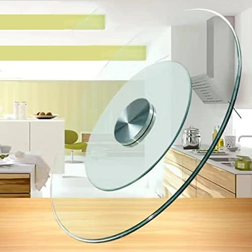 DIBAKO 70/80/90 Cm Verre Lazy Susan Plateau Tournant Rond Plateau De Service Plat De Service en Verre Trempé pour Repas en Famille (Size : 60cm/24)