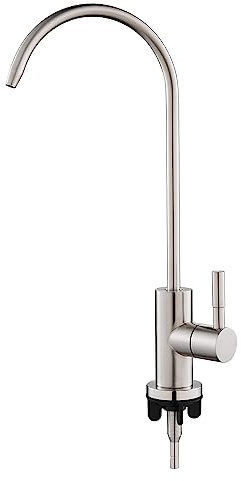 KEOKBON SUS304 Edelstahl Trinkwasserhahn, 100% bleifreier Umkehrosmose-Wasserhahn, Geeignet Küchenarmateur für die Meisten Umkehrosmosegeräte oder Wasserfiltersysteme, kein Heiß-Kaltwasser-Mixer