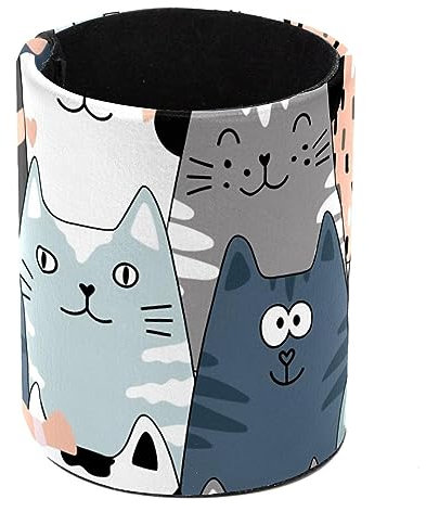 VAPOKF Stiftehalter für Schreibtisch, Stifteköcher, Make-up-Pinsel, Aufbewahrung, Schreibtischbedarf, Organizer für Home Office – lustige Katzen mit Brille und Kopfhörer