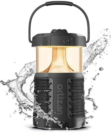 Ortizan Haut-Parleur Bluetooth Portable, Enceinte Bluetooth Puissant, Lampe de Camping，étanche IPX7, 24H d'autonomie，Diffusion pour Le couplage de Plusieurs Enceintes, pour la Maison et l'extérieur