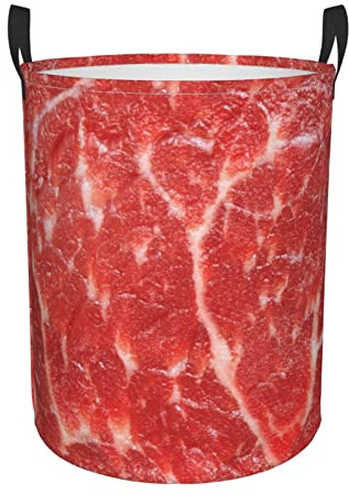 Cesto para la colada, cesta de almacenamiento de ropa sucia para dormitorio, baño, cesta para la colada con diseño de carne de vacuno y cuerno largo con asas