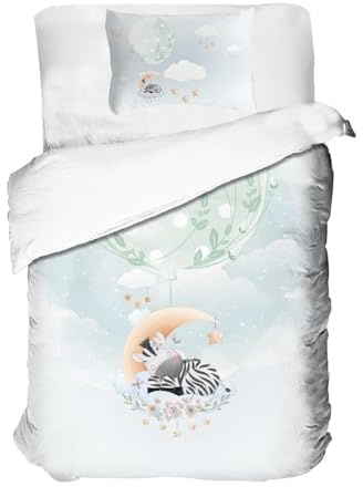 Arle-Living Biancheria da letto per neonati/bambini, edizione nani, 100 x 135 cm + 40 x 60 cm, 100% cotone (zebra)