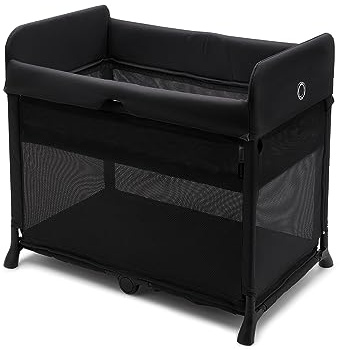 Bugaboo Stardust, 2 in 1: Parco giochi pieghevole e lettino da viaggio compatto con materasso, distribuito in 1 Secondo, Borsa da trasporto, Dai neonati ai bambini piccoli, Midnight Black