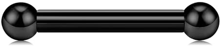 LAURITAMI PA Ring Negro Prinz Albert Piercing íntimo Acero Inoxidable 10G 12G Rosca Interior Recta Barra Piercing