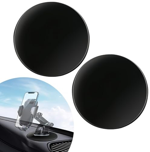 tinshow 2 Pezzi Disco Adesivo per Cruscotto ed Parabrezza 80 mm, 3M Universale Base Autoadesiva Resistente per Supporti a Ventosa GPS Dash Cam Navigatori Satellitari e Telefono Auto Tablet